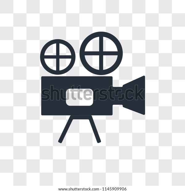 Video camera vector icon isolated on\
transparent background, Video camera logo\
concept