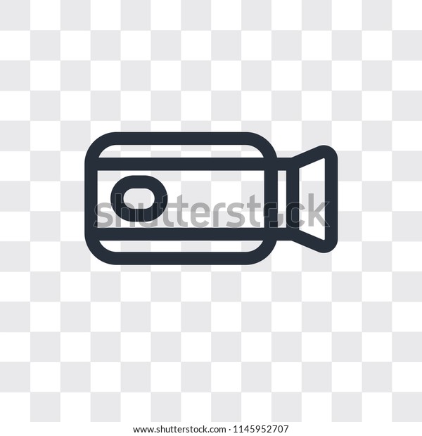 Video camera vector icon isolated on\
transparent background, Video camera logo\
concept