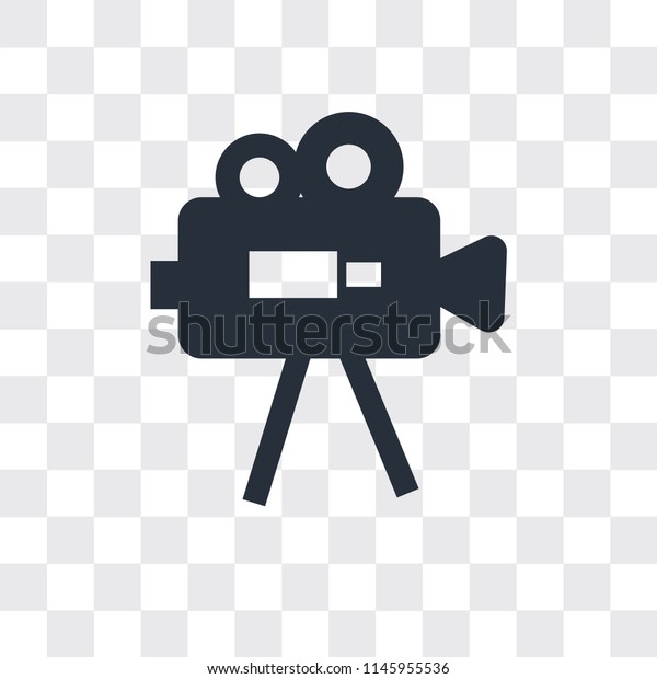 Video Camera vector icon isolated on\
transparent background, Video Camera logo\
concept