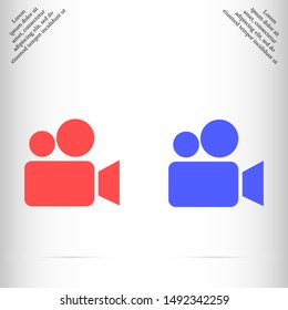 video camera vector icon , Lorem ipsum flat design