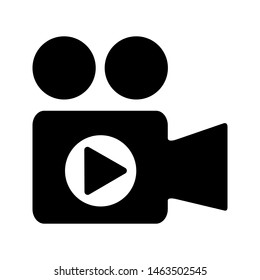 Video Camera vector icon. Movie Camera illustration logo. Play symbol.