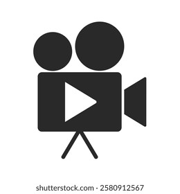 Video camera vector icon. Movie sign. Cinema vector illustration, cinema flat icon style