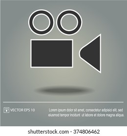 Video camera vector icon. Movie symbol