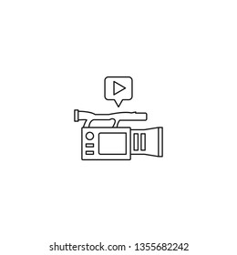 Video camera vector icon, outline style, editable stroke