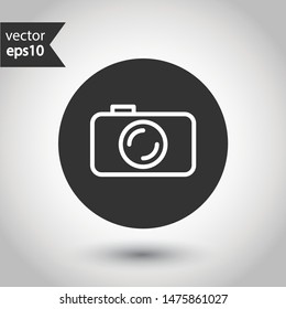 Video camera vector icon. Photo camera vector icon. Camera sign. EPS 10 symbol. Round icon design