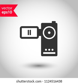 Video camera vector icon. REC icon. EPS 10 vector sign. Studio background. 