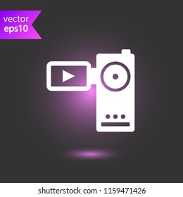 Video camera vector icon. REC icon. EPS 10 flat symbol