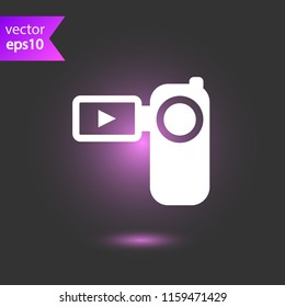 Video camera vector icon. REC icon. EPS 10 flat symbol