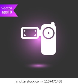Video camera vector icon. REC icon. EPS 10 flat symbol