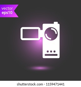 Video camera vector icon. REC icon. EPS 10 flat symbol