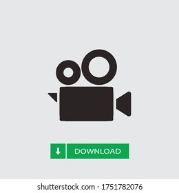 Video camera vector icon, simple sign for web site and mobile app.