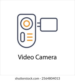 Video Camera Vector icon stock illustration