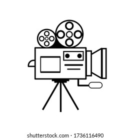 video camera vector icon white background 