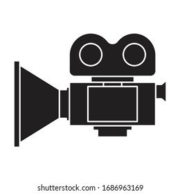 Video camera vector icon.Black vector icon isolated on white background video camera.