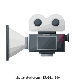 Video camera vector icon.Cartoon vector icon isolated on white background video camera.