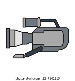 Video camera vector icon.Color vector icon isolated on white background video camera.