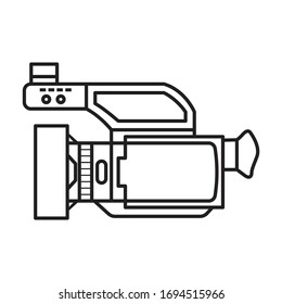 Video camera vector icon.Outline vector icon isolated on white background video camera.