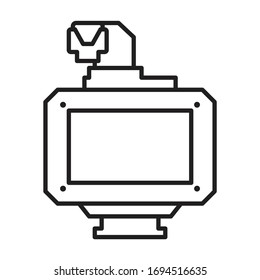 Video camera vector icon.Outline vector icon isolated on white background video camera.