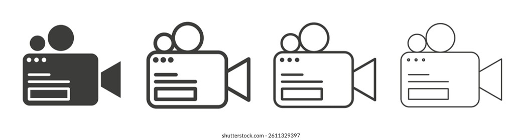 Video camera vector icons graphic pack