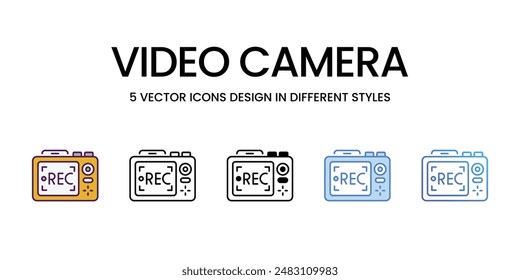 Video Camera vector icons set stock illustration