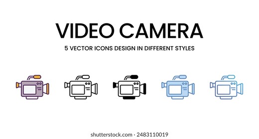 Video Camera vector icons set stock illustration