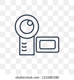 Video Camera vector outline icon isolated on transparent background, high quality linear Video Camera transparency concept can be used web and mobile