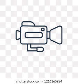 Video camera vector outline icon isolated on transparent background, high quality linear Video camera transparency concept can be used web and mobile