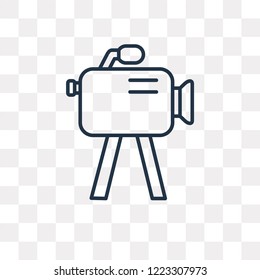 Video Camera vector outline icon isolated on transparent background, high quality linear Video Camera transparency concept can be used web and mobile