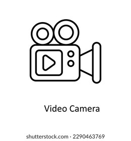 Video Camera Vector    outline Icons. Simple stock illustration stock
