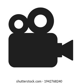 Video camera vector sign isolated on white background, abstract web design video camera icon for website or presentation