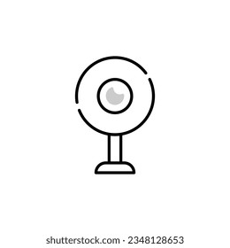 Video Camera Vector Symbol for Stores and Shops. Perfect for web sites, books, stores, shops. Editable stroke in minimalistic outline style