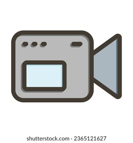 Video Camera Vector Thick Line Filled Colors Icon For Personal And Commercial Use.
