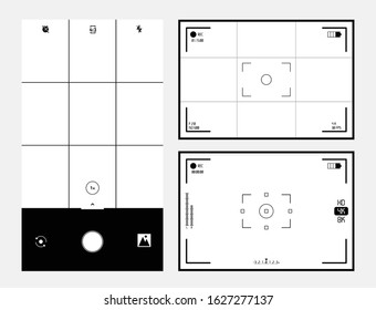 Video Camera Viewfinder Display. Vector Template digital video picture preview. svg