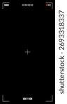 Video camera viewfinder recording frame vector overlay black screen interface template HUD display REC icon elements Vector Design
