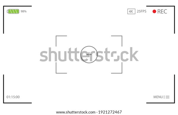 Recorder View Video camera viewfinder. Recording view frame. Cinema rec viewing ...