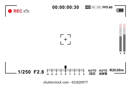 Video camera viewfinder template