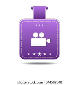 Video Camera Violet Vector Icon Design
