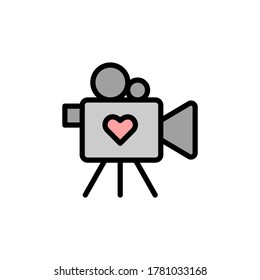 Video camera, wedding icon. Simple color with outline vector elements of marriage icons for ui and ux, website or mobile application