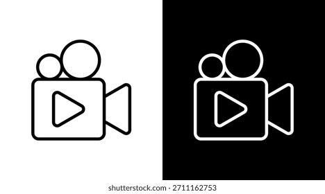 Video Diseño de conjunto de iconos blancos de cámara