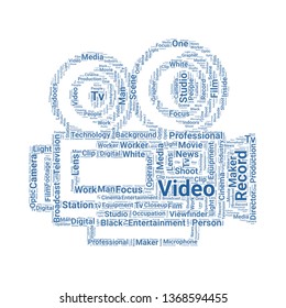 video camera word cloud. tag cloud about video camera