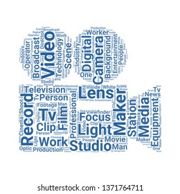 video camera word cloud. tag cloud about video camera
