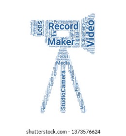 video camera word cloud. tag cloud about video camera