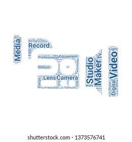 video camera word cloud. tag cloud about video camera