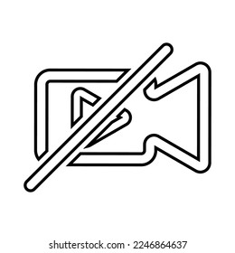 Video Camrea Off Icon in Line Style