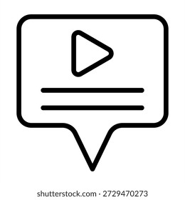 Ícone Ai de legenda de vídeo - Estilo de ícones de contorno preto para inteligência artificial e tecnologia de IA