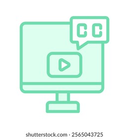 Video Captioning duotone line icon , vector, pixel perfect, illustrator file