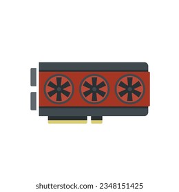 Vector plano de icono de chip de tarjeta de vídeo. Grupo de computadoras. Aislado por ventilador gráfico