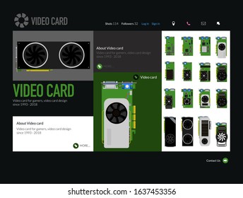 Video card collection vector design