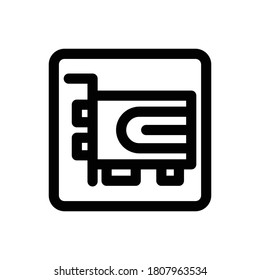 Video Card (Computer And Hardware) icon outline vector. isolated on white background