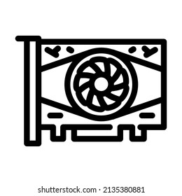 video card computer line icon vector. video card computer sign. isolated contour symbol black illustration